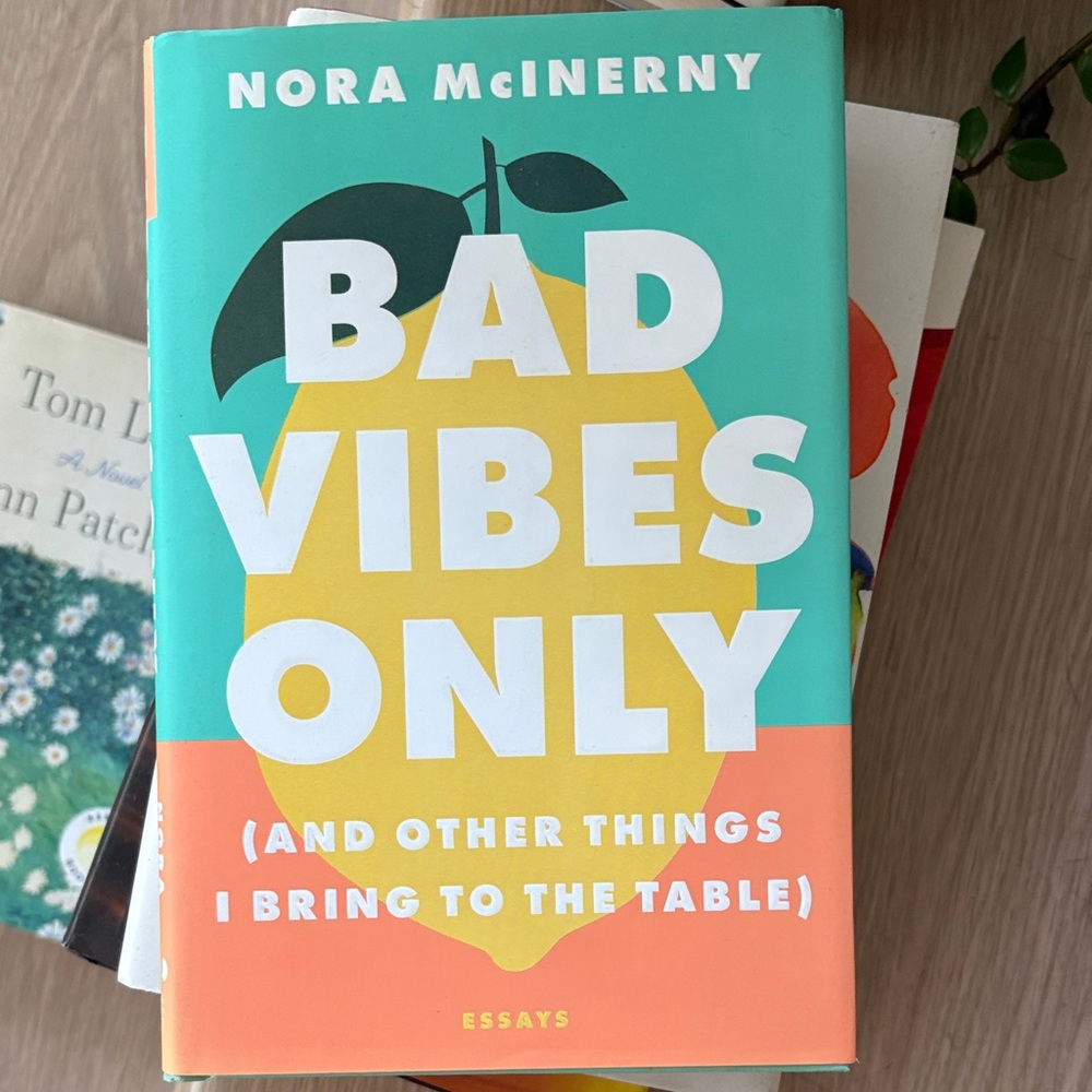 'Bad Vibes Only' Book Cover - Teal, Yellow, Coral